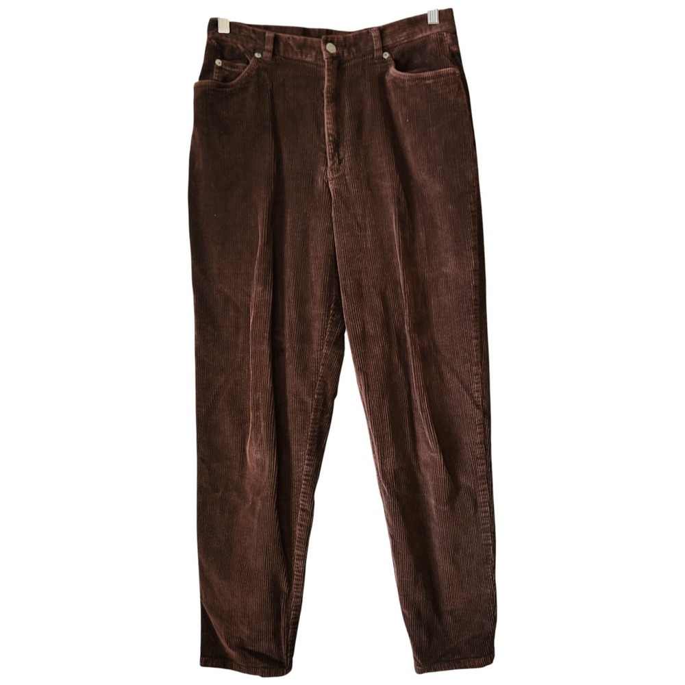VTG Lauren Ralph Lauren‎ Corduroy Pants Womens 12 Brown Wide Wale Straight Leg